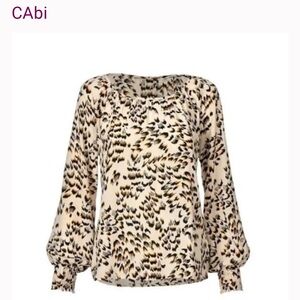 CAbi Women's Round Trip Elegant Cream and Black Blouse
